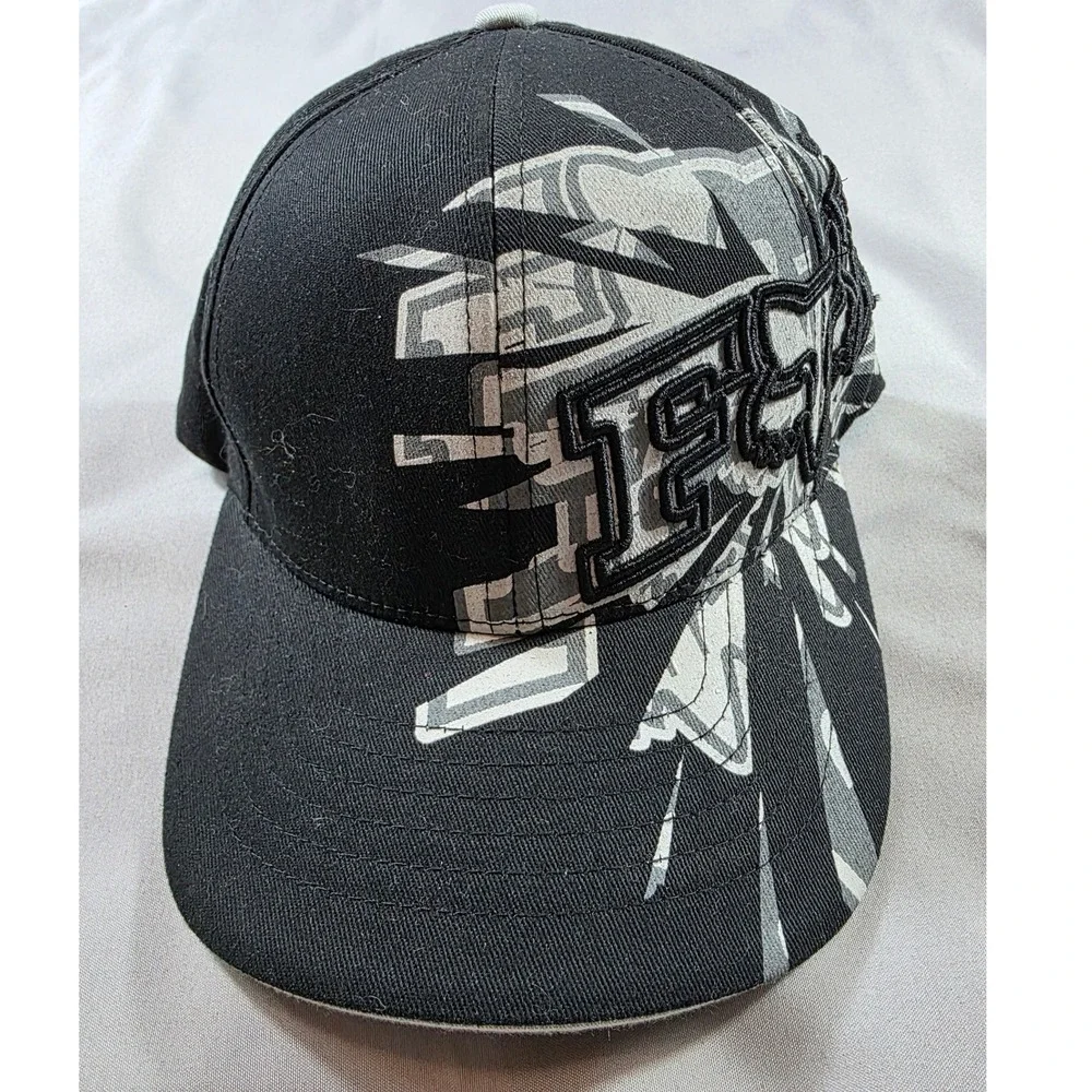 Fox Racing Flexfit Hat Youth OSFM Black Grey Graphic Embroidered Logo Cap
